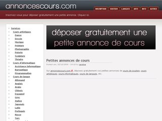 Détails : Annonces cours